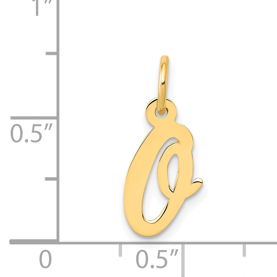 14k Yellow Gold 14k Small Script Letter O Initial Charm