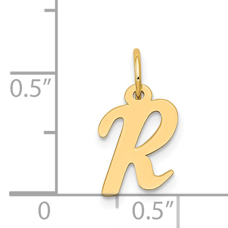 14k Yellow Gold 14k Small Script Letter R Initial Charm
