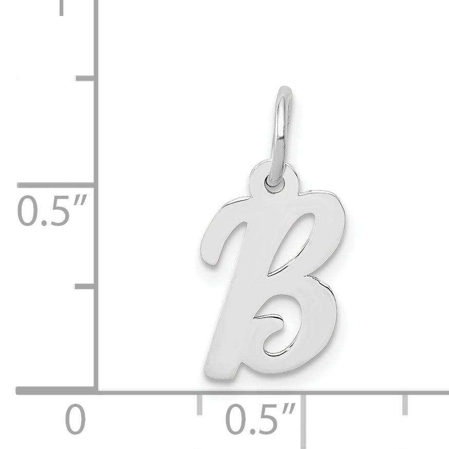 14k White Gold 14k White Gold Small Script Letter B Initial Charm