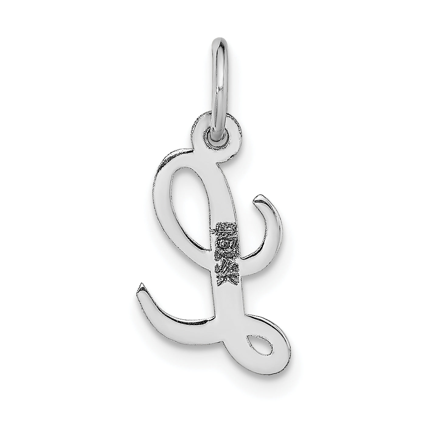 14k White Gold 14k White Gold Small Script Letter L Initial Charm