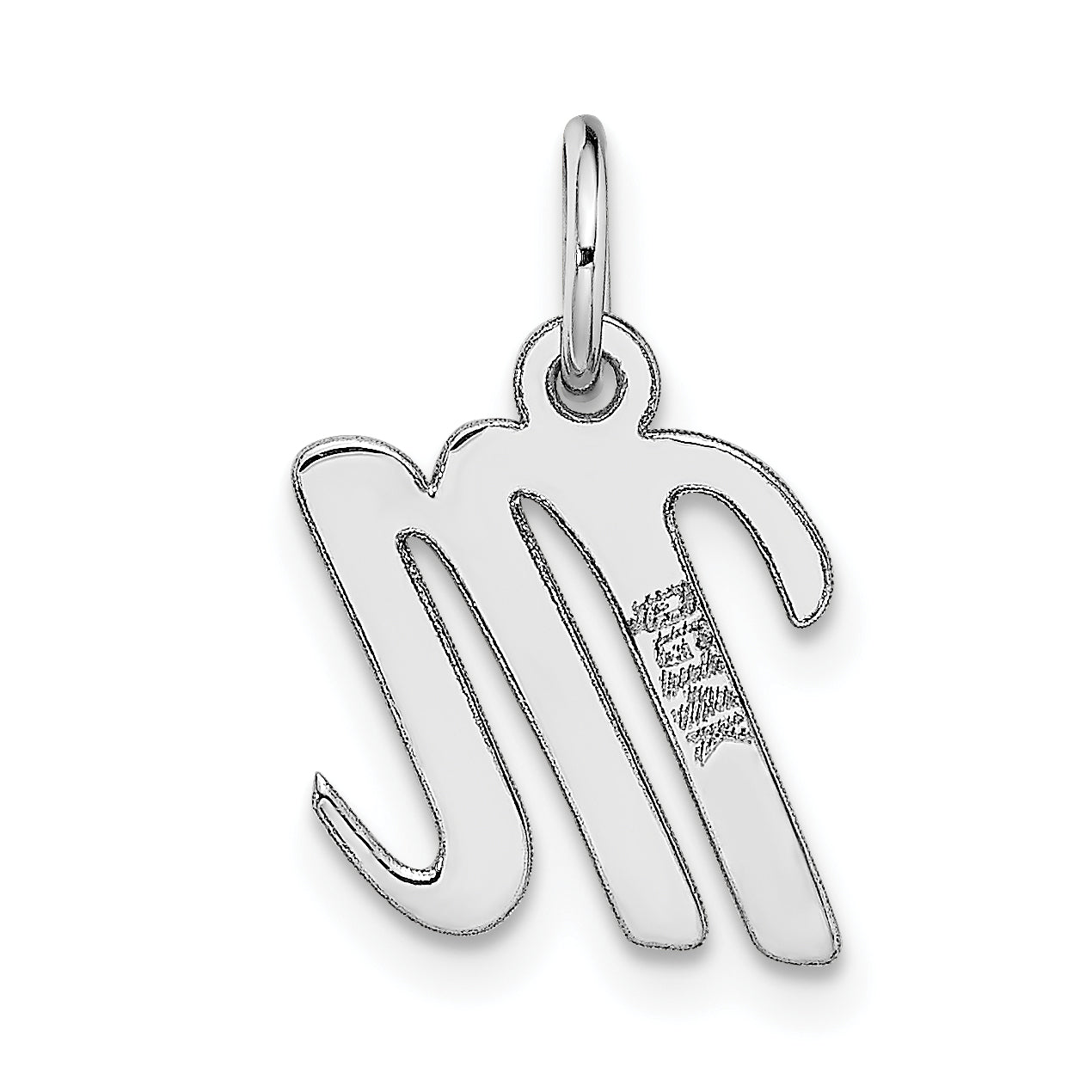 14k White Gold 14k White Gold Small Script Letter M Initial Charm