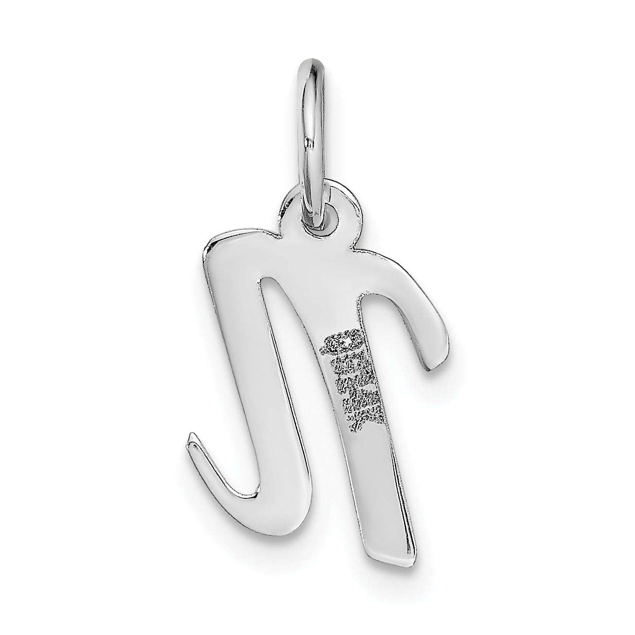 14k White Gold 14k White Gold Small Script Letter N Initial Charm