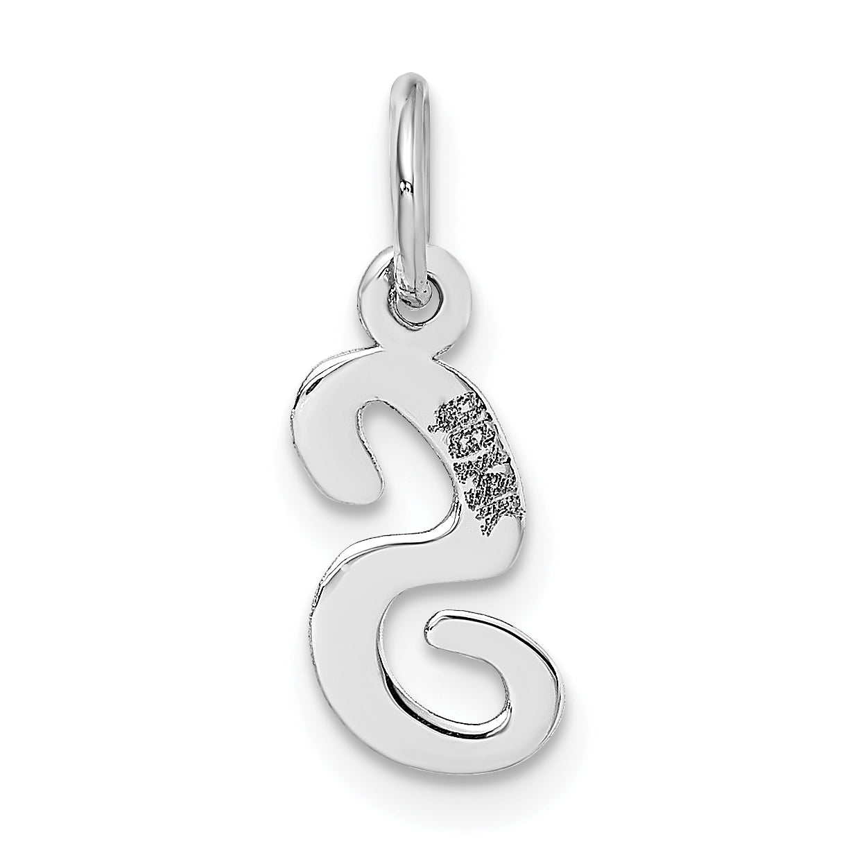 14k White Gold 14k White Gold Small Script Letter S Initial Charm