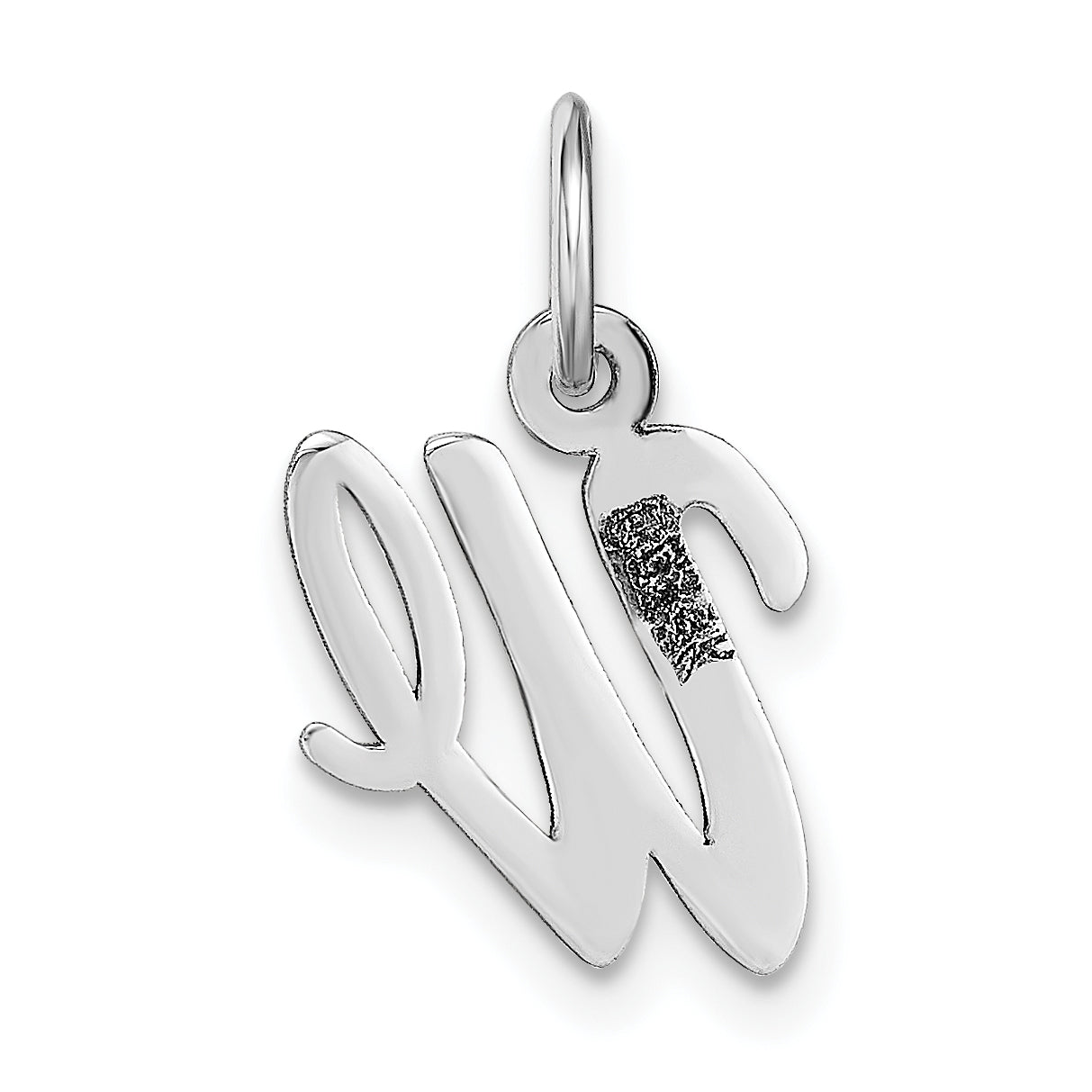 14k White Gold 14k White Gold Small Script Letter W Initial Charm