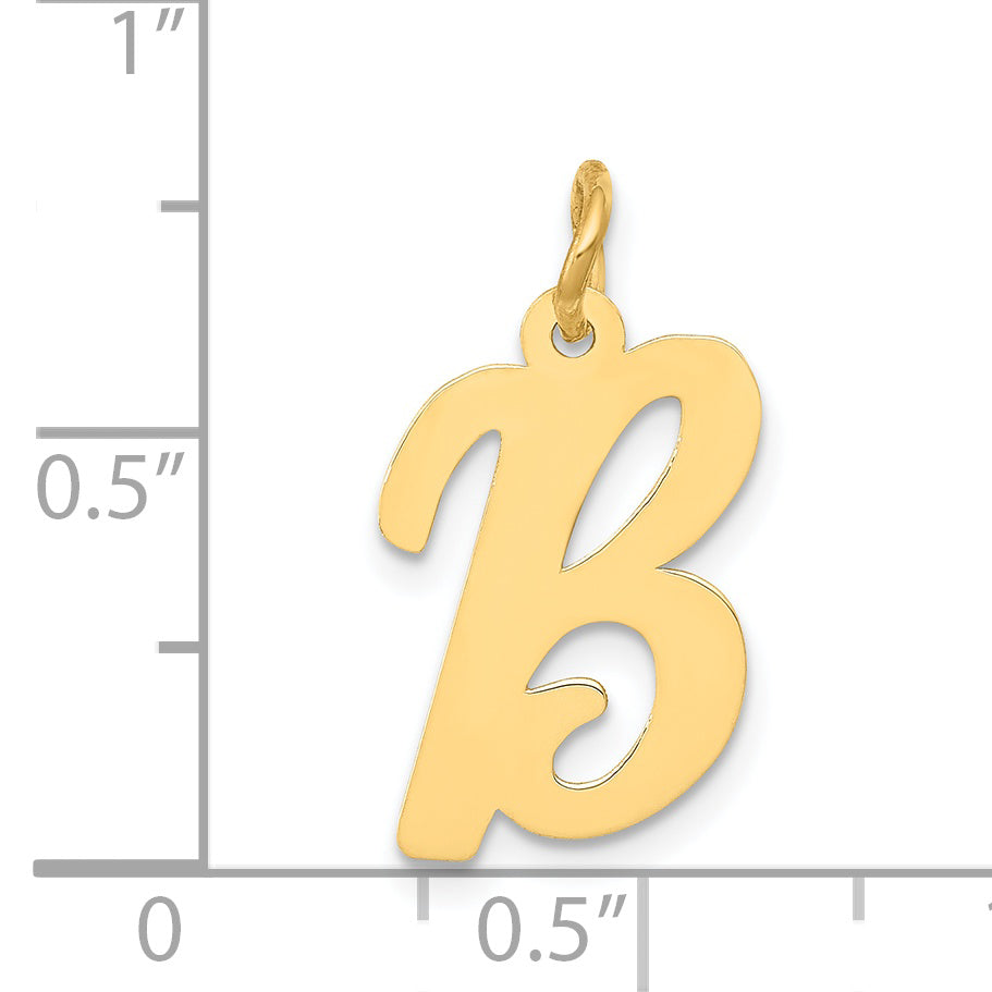 14k Yellow Gold 14k Medium Script Letter B Initial Charm