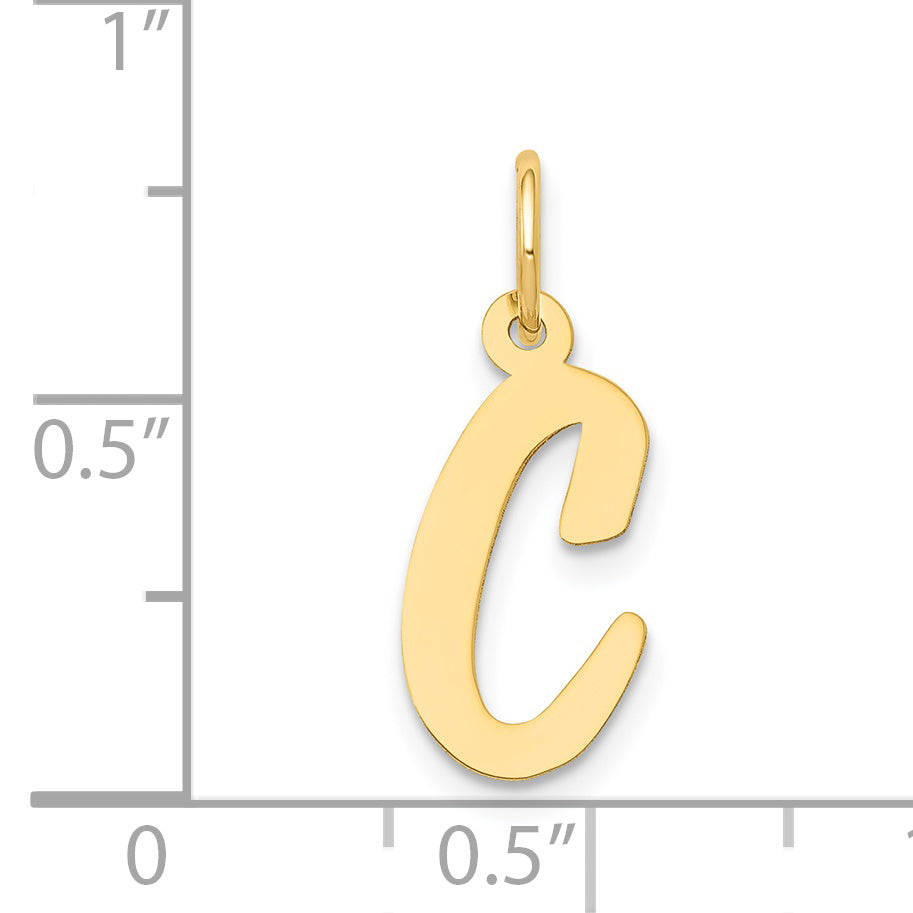 14k Yellow Gold 14k Medium Script Letter C Initial Charm