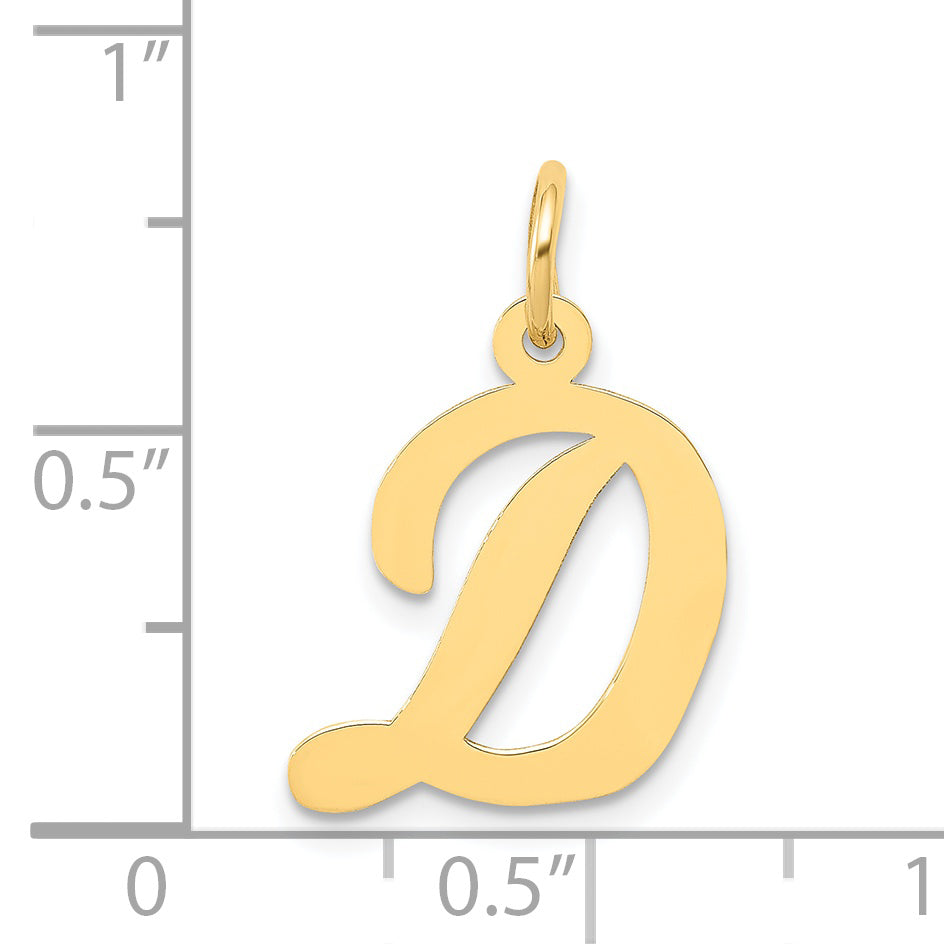 14k Yellow Gold 14k Medium Script Letter D Initial Charm