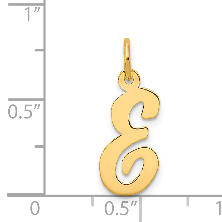 14k Yellow Gold 14k Medium Script Letter E Initial Charm