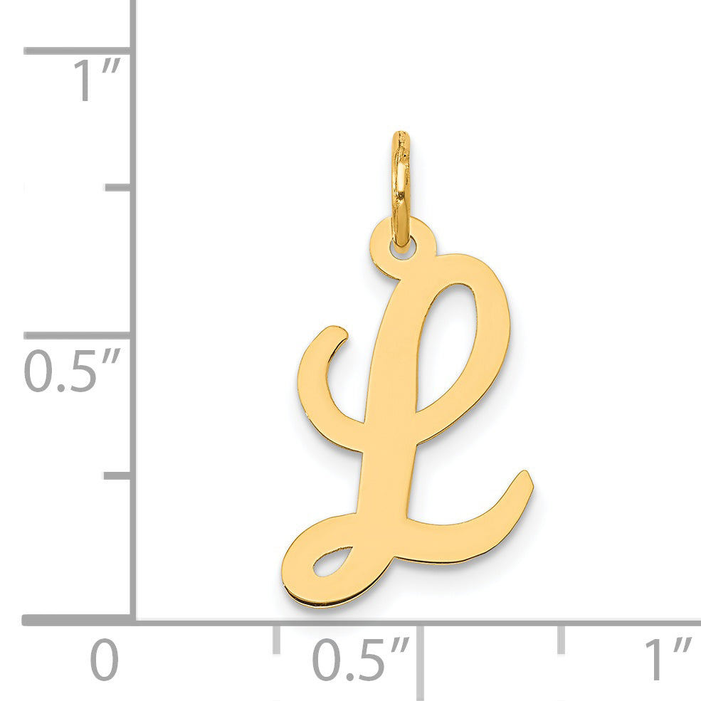 14k Yellow Gold 14k Medium Script Letter L Initial Charm