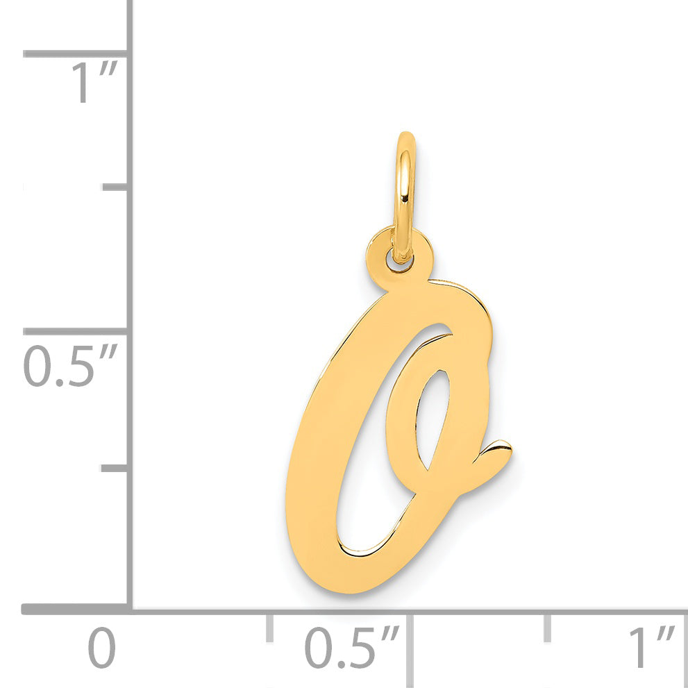 14k Yellow Gold 14k Medium Script Letter O Initial Charm