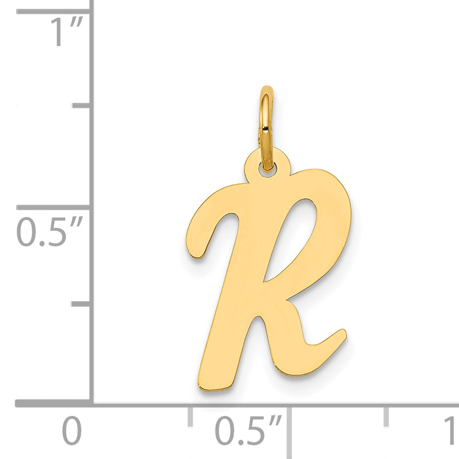14k Yellow Gold 14k Medium Script Letter R Initial Charm