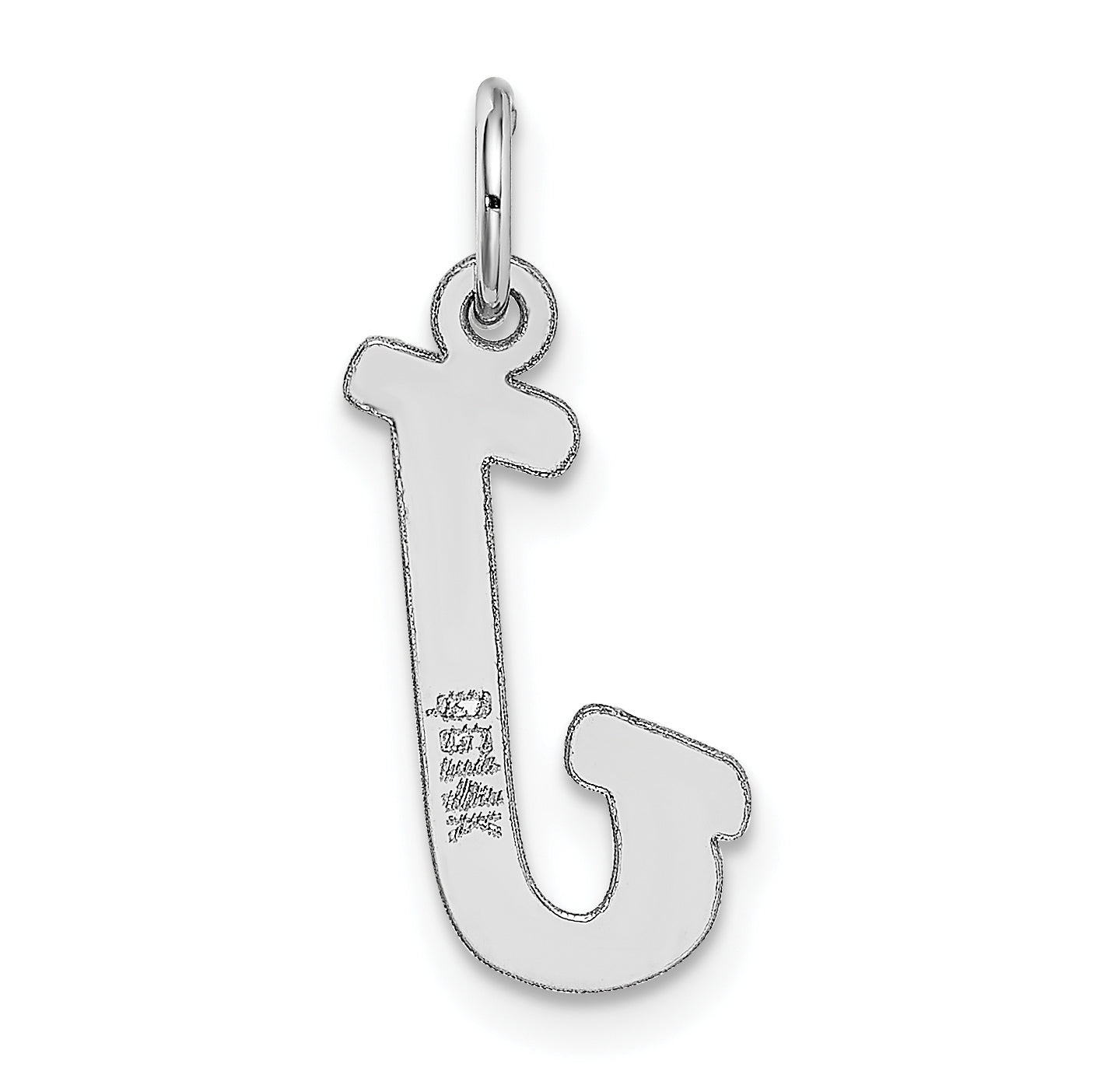 14k White Gold 14k White Gold Medium Script Letter J Initial Charm