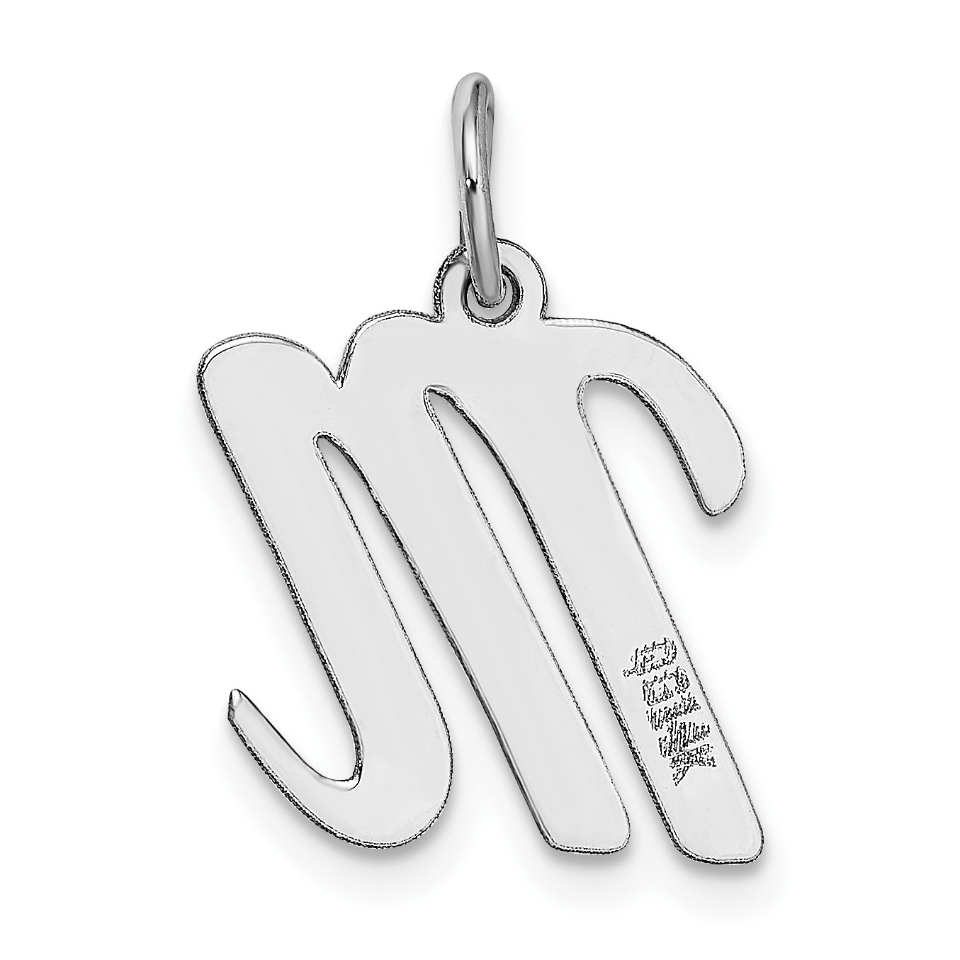 14k White Gold 14k White Gold Medium Script Letter M Initial Charm