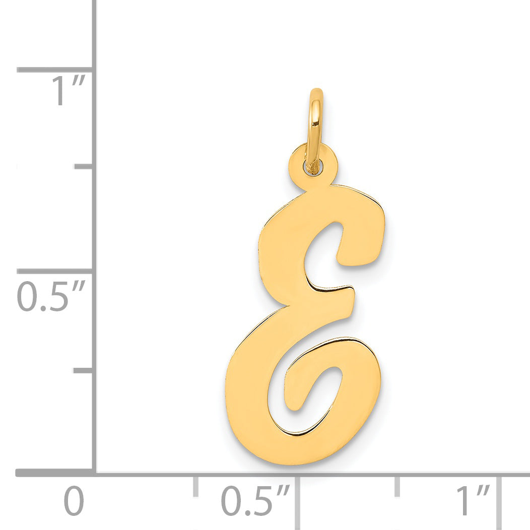 14k Yellow Gold 14k Large Script Letter E Initial Charm