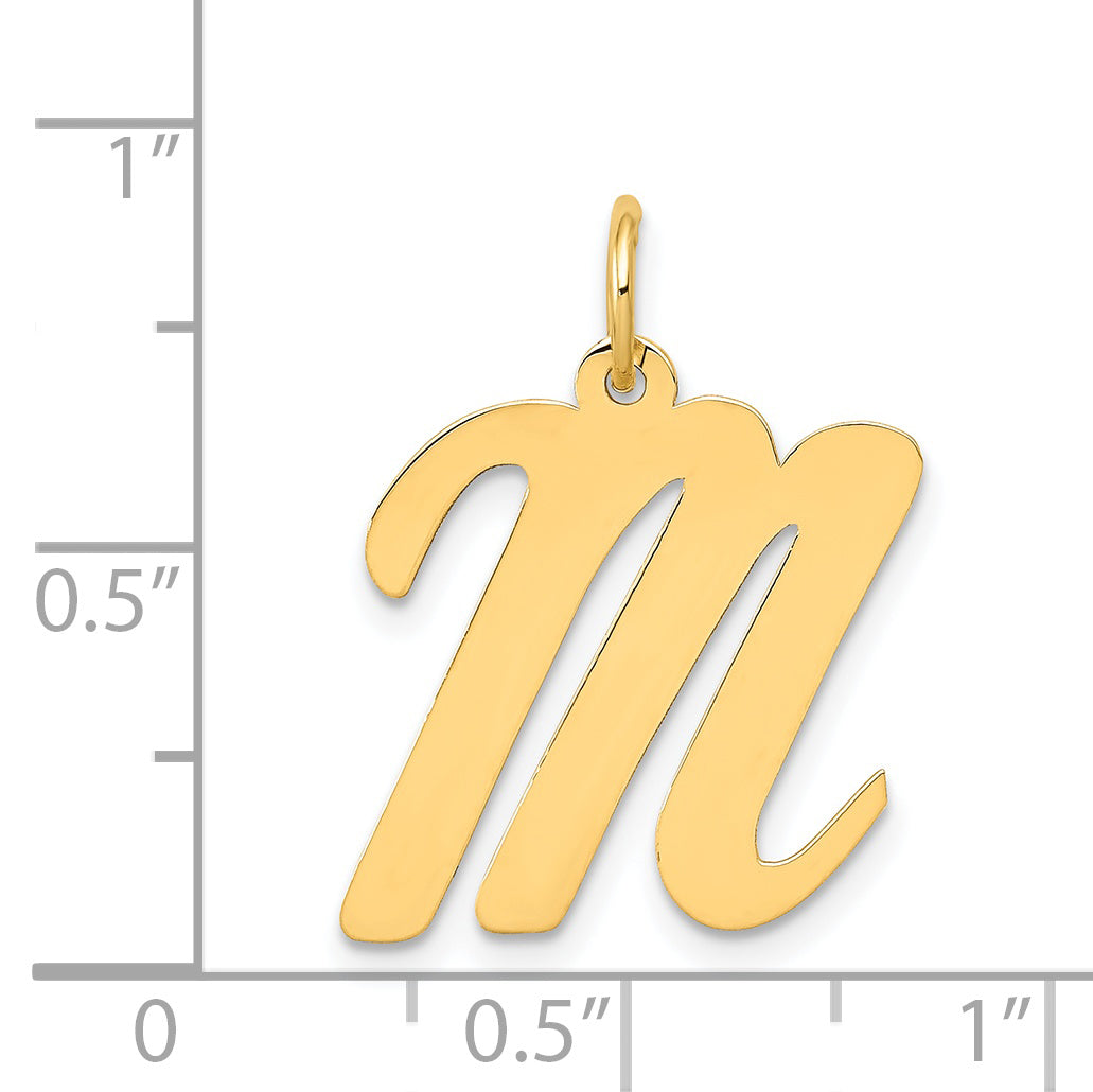 14k Yellow Gold 14k Large Script Letter M Initial Charm