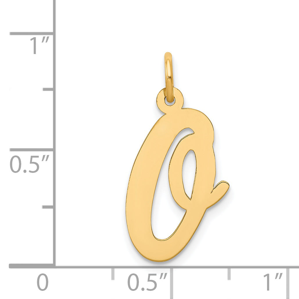14k Yellow Gold 14k Large Script Letter O Initial Charm