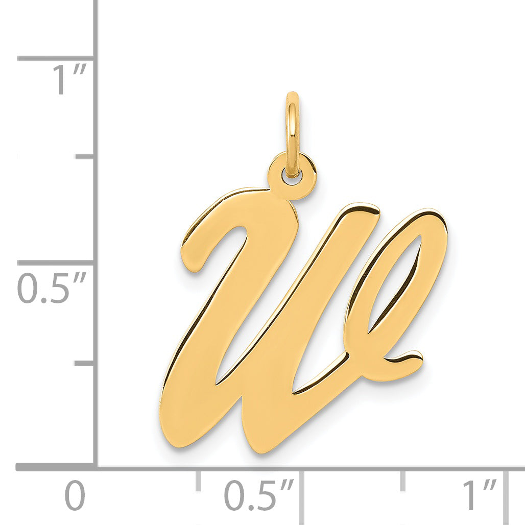 14k Yellow Gold 14k Large Script Letter W Initial Charm