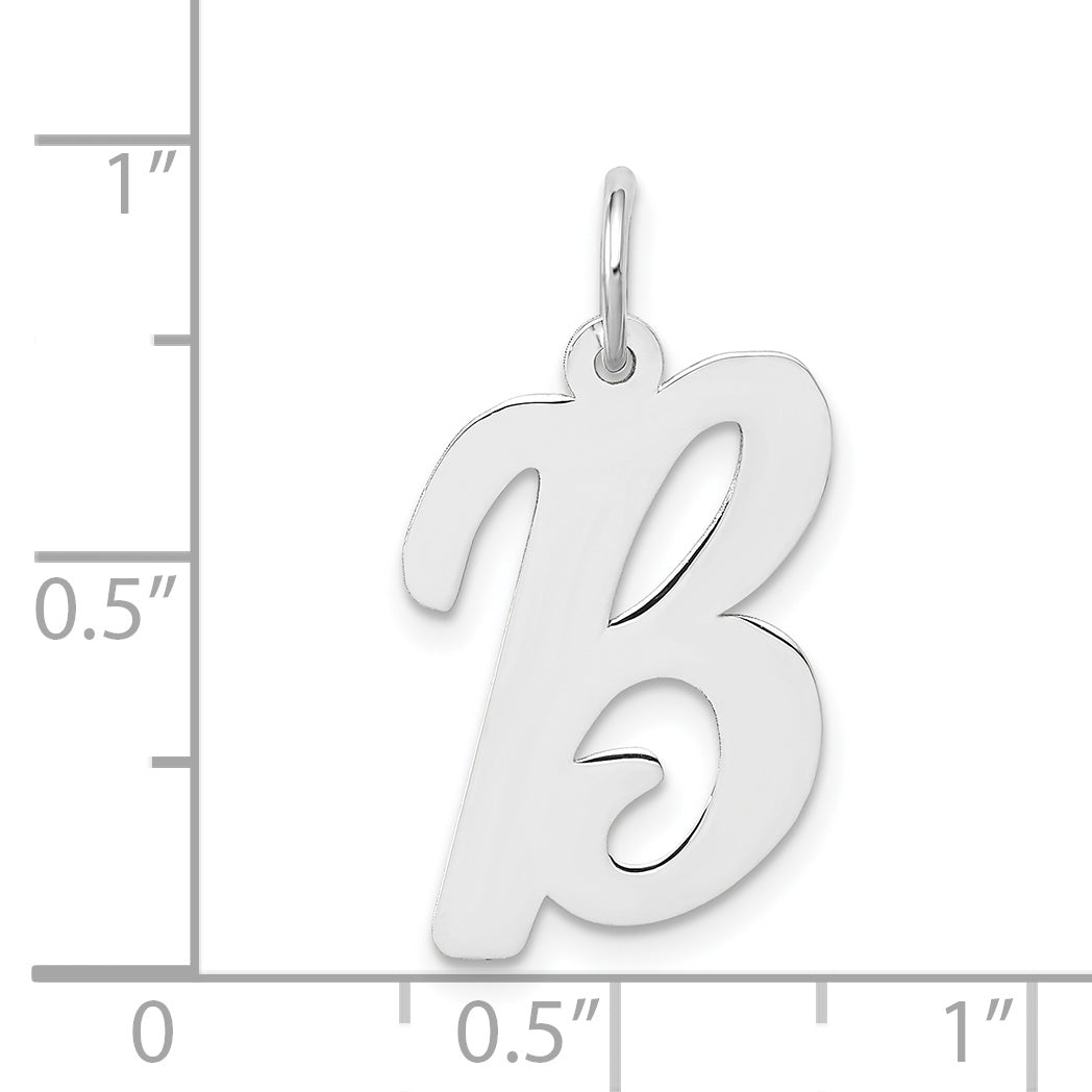 14k White Gold 14k White Gold Large Script Letter B Initial Charm