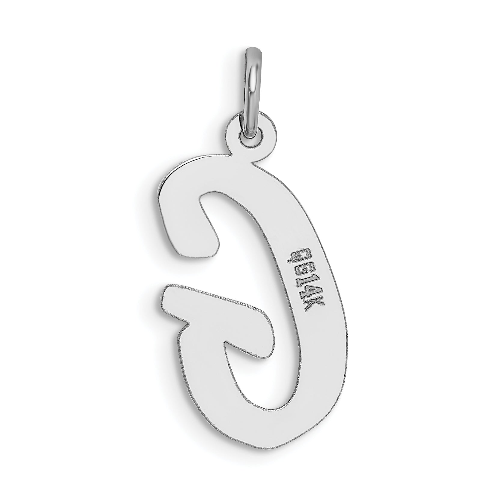 14k White Gold 14k White Gold Large Script Letter G Initial Charm