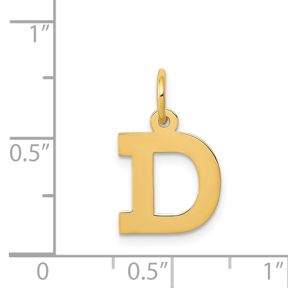 14k Yellow Gold 14k Small Block Letter D Initial Charm