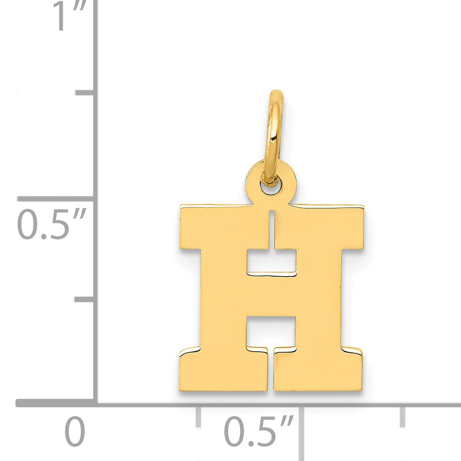 14k Yellow Gold 14k Small Block Letter H Initial Charm