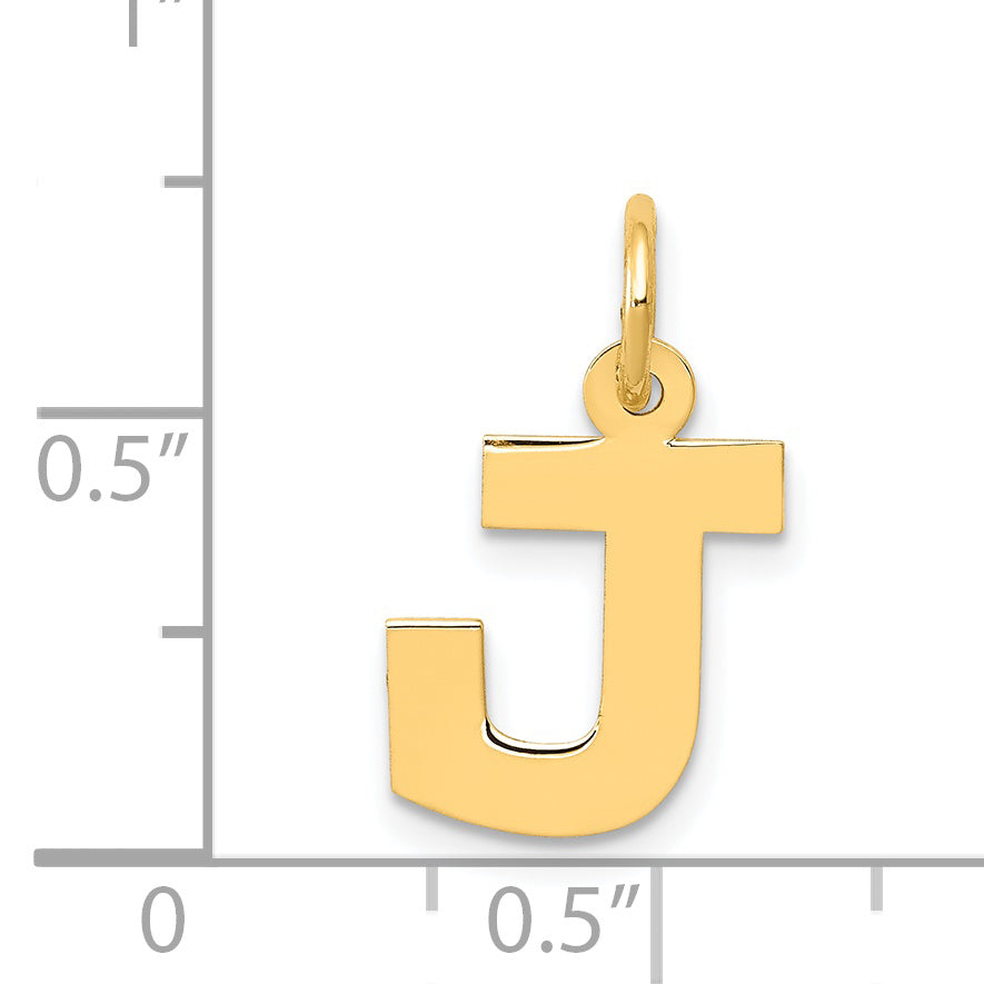14k Yellow Gold 14k Small Block Letter J Initial Charm