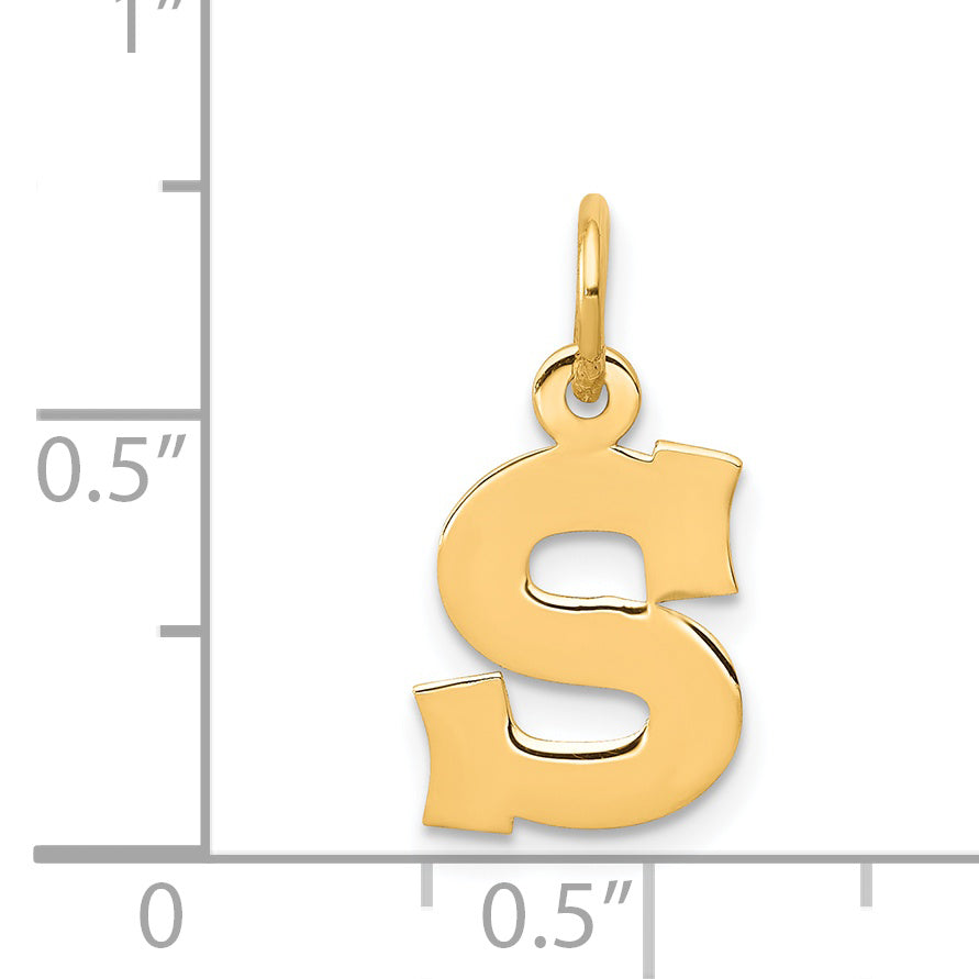 14k Yellow Gold 14k Small Block Letter S Initial Charm