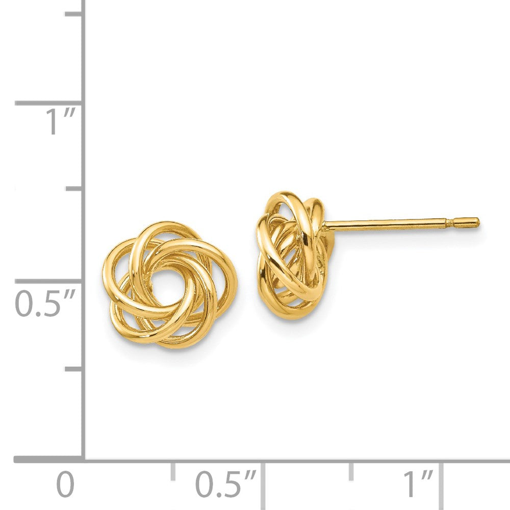 14K Yellow Gold Polished Knot Post Earrings