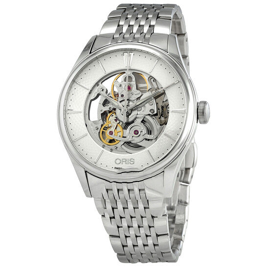 Original Oris Artelier Skeleton Dial Automatic Men s Steel Watch 01 73 goldia