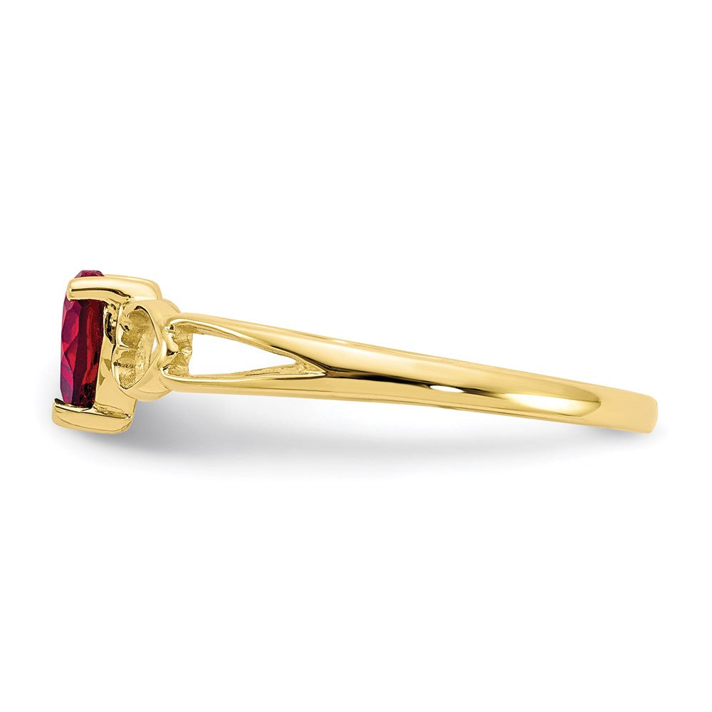 10k yellow gold polished geniune garnet birthstone ring 10xbr154