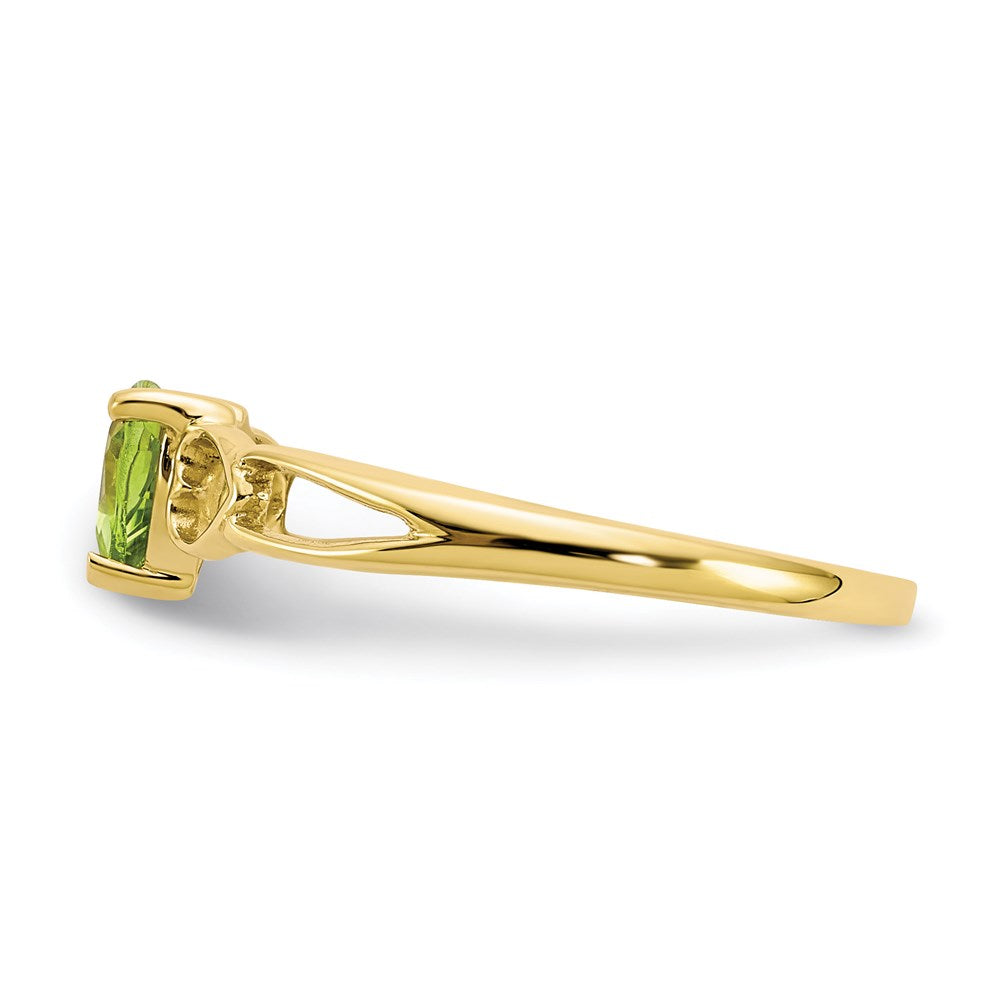 10k yellow gold polished geniune peridot birthstone ring 10xbr161