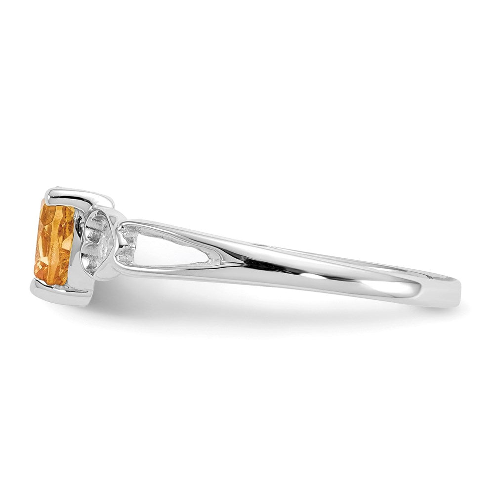 10k white gold polished geniune citrine birthstone ring 10xbr176