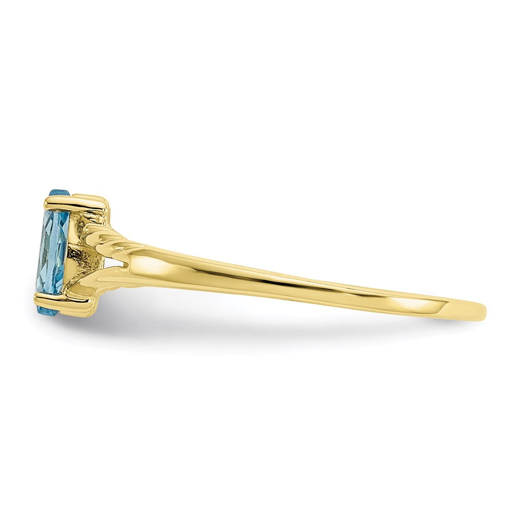 10k yellow gold polished geniune blue topaz birthstone ring 10xbr189