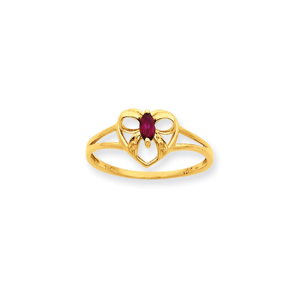 10k yellow gold polished geniune garnet birthstone ring 10xbr238
