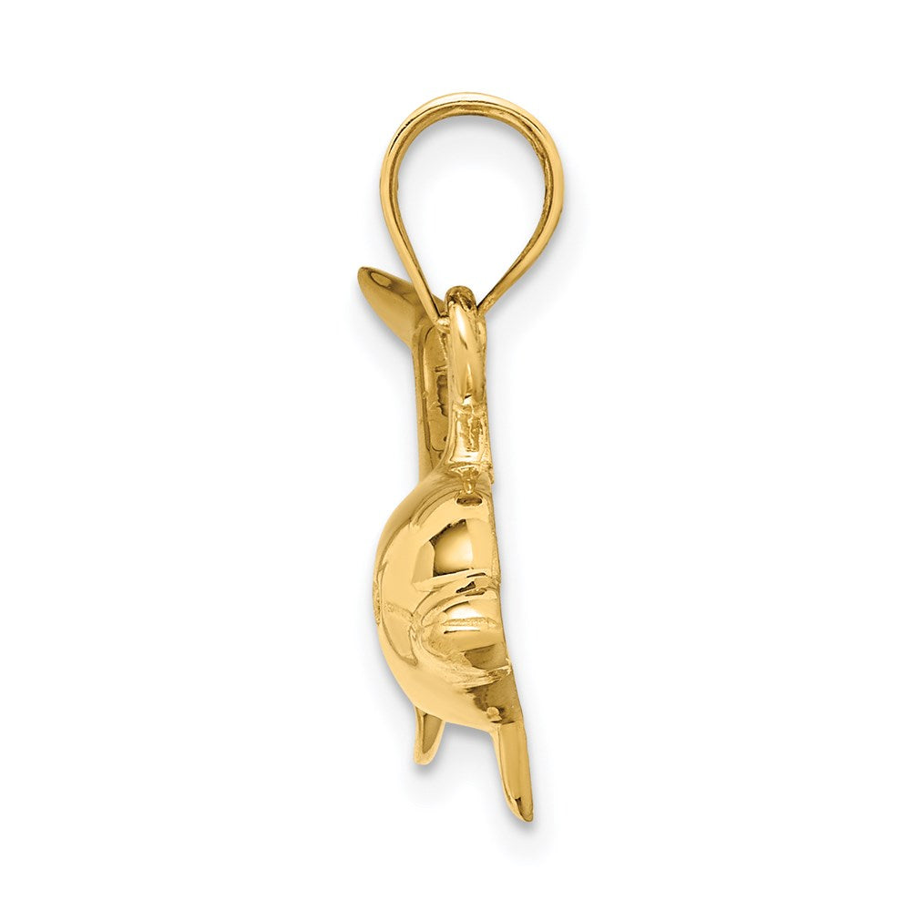 14k Yellow Gold Dolphin Pendant