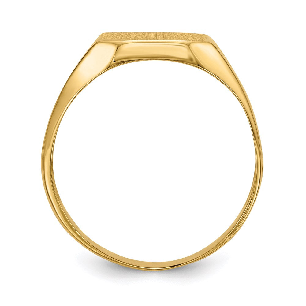 14k yellow gold 9 0x10 5mm open back mens signet ring c1528