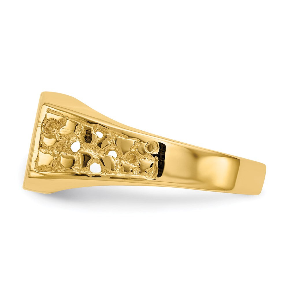 14k yellow gold 9 0x10 5mm open back mens signet ring c1528