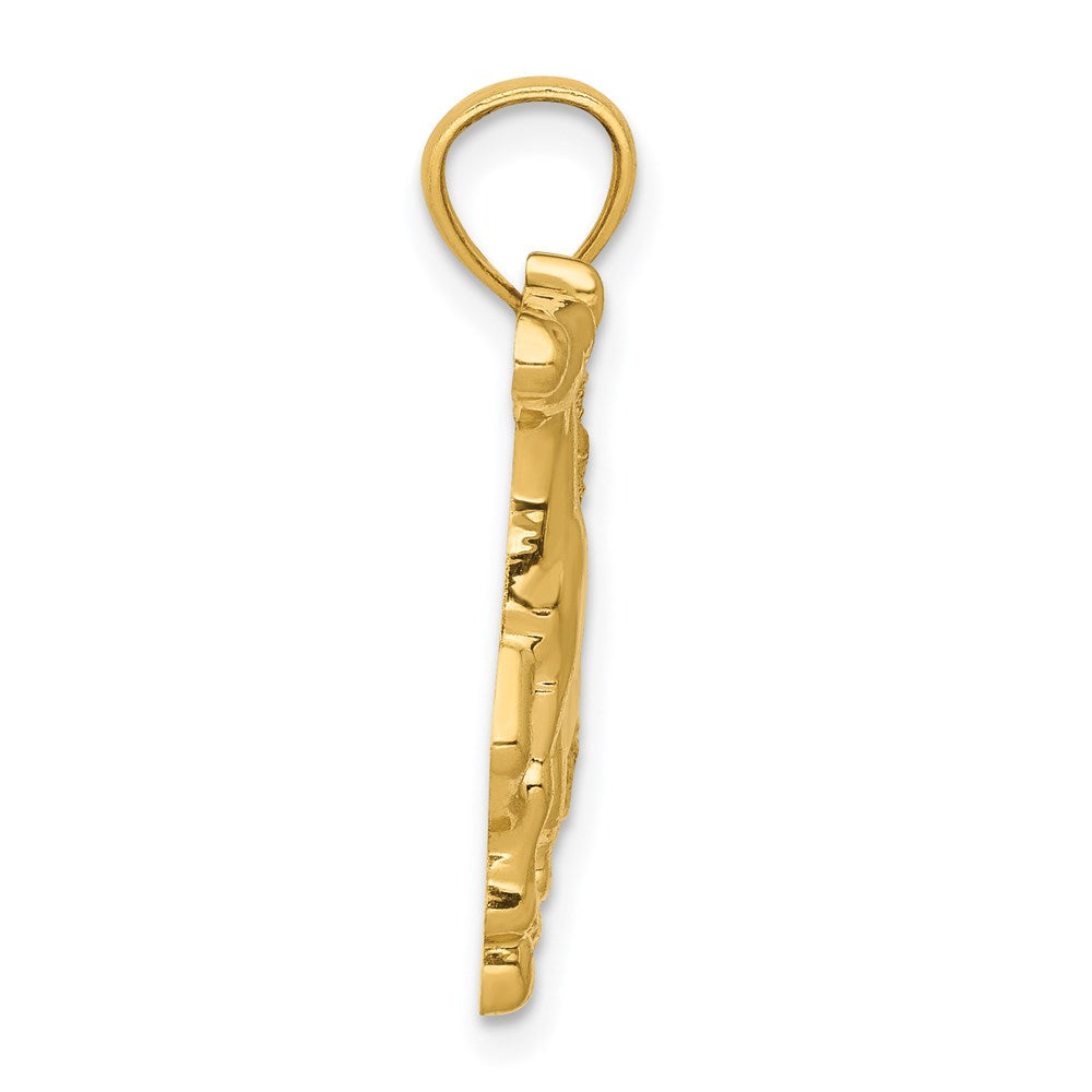 14k Yellow Gold Polished Horse Pendant