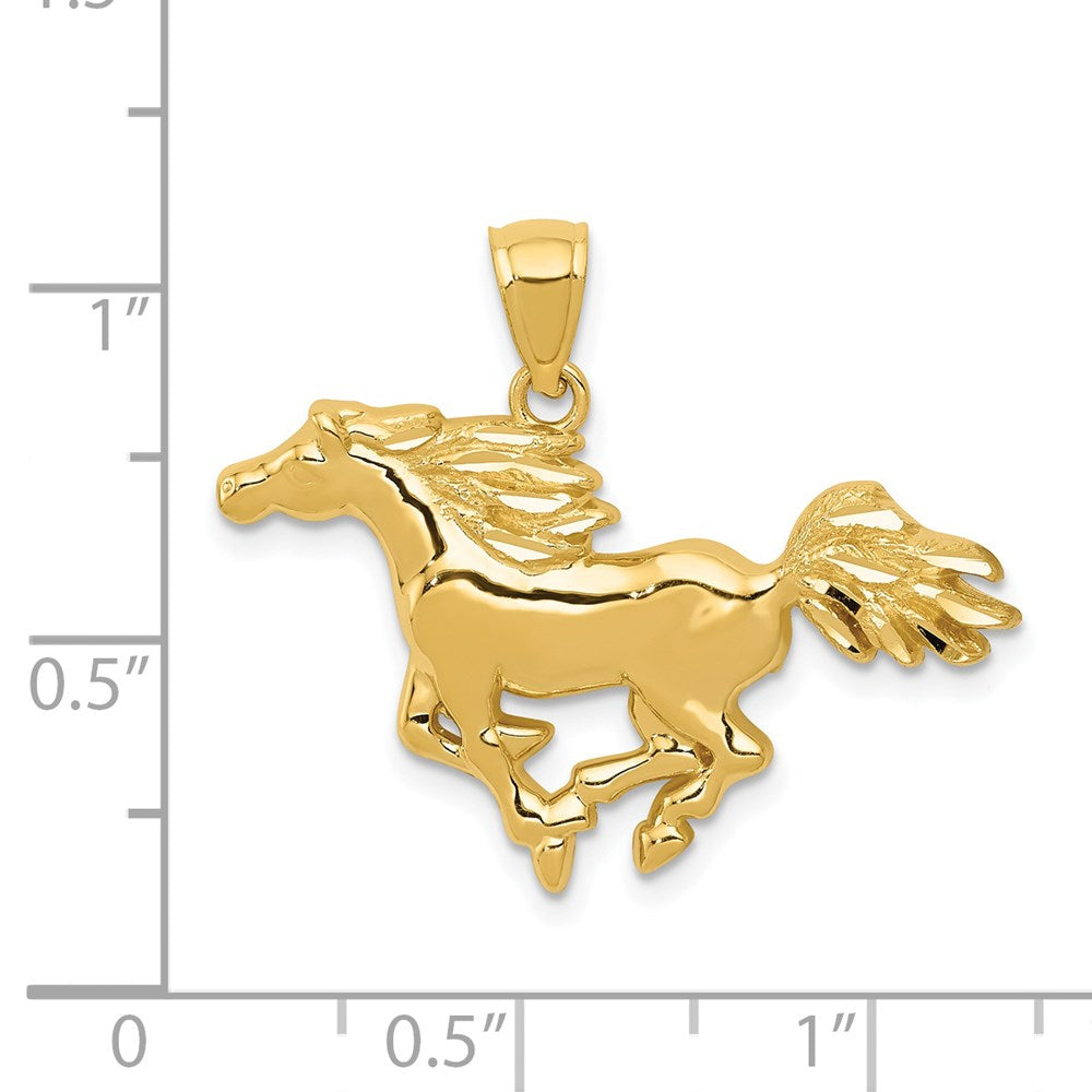 14k Yellow Gold Polished Horse Pendant