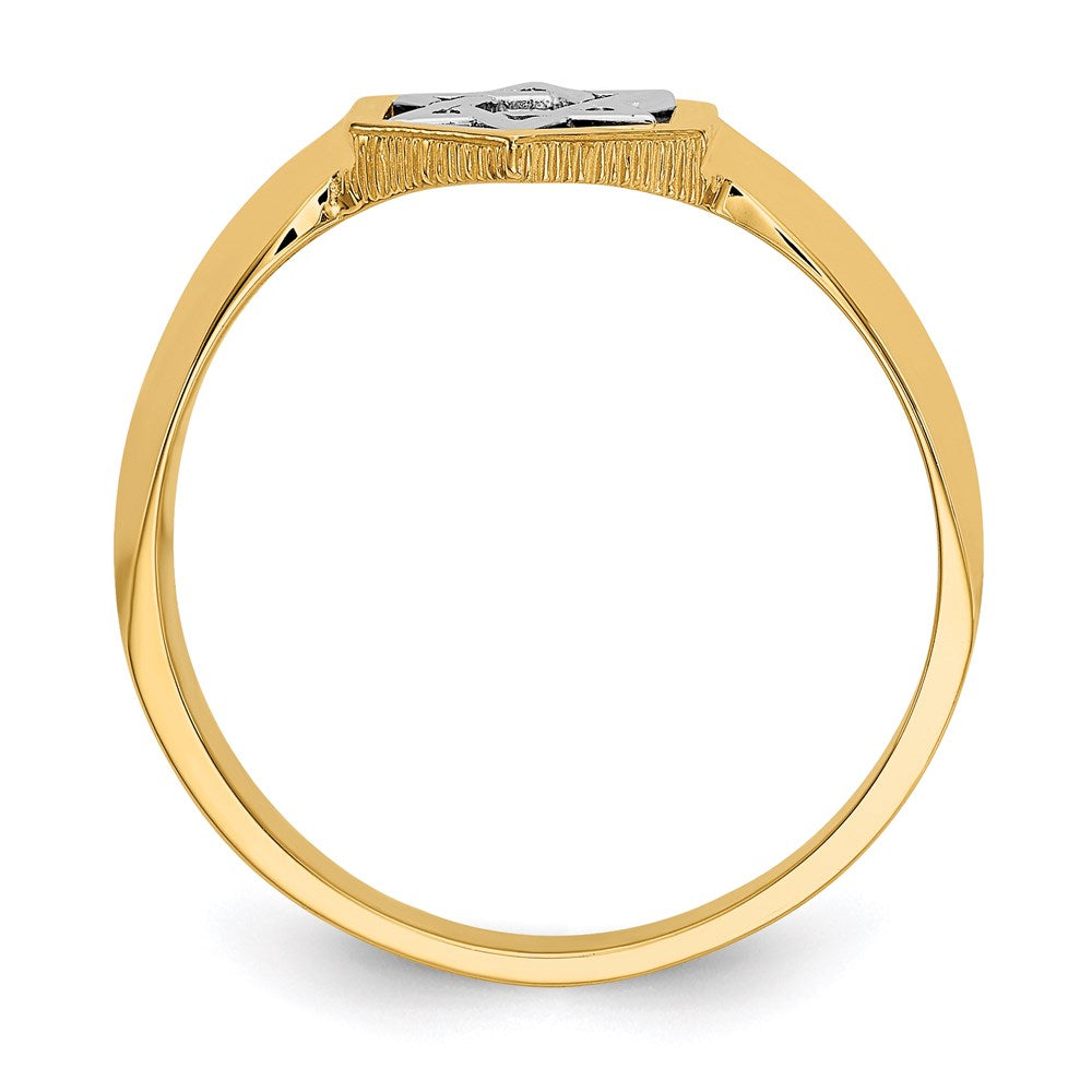 14k two tone gold polished star of david ring d75