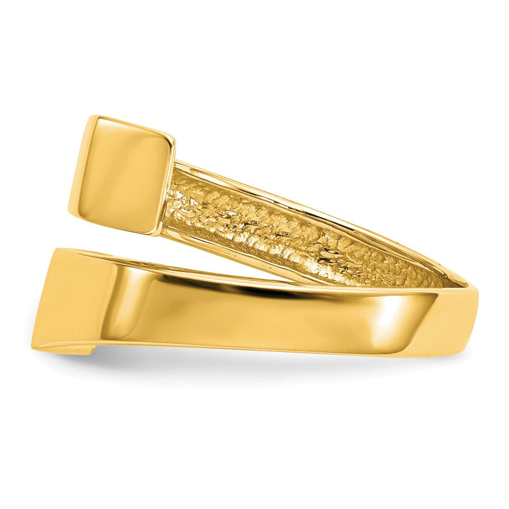 14k yellow gold square overlapping ring k1448y