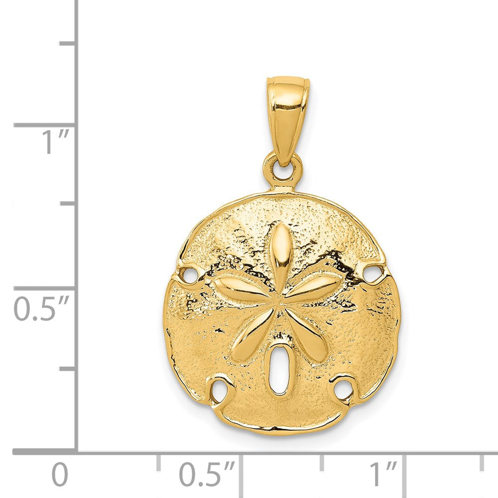 14k Yellow Gold Sand Dollar Pendant