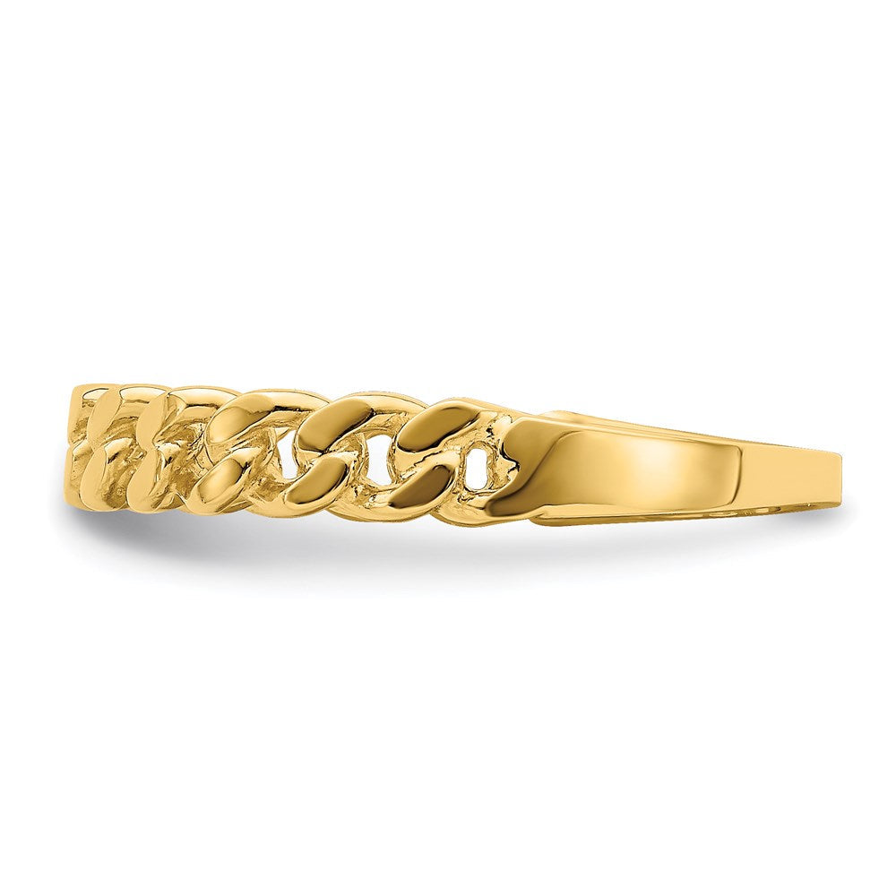 14k yellow gold chain link band ring k3865