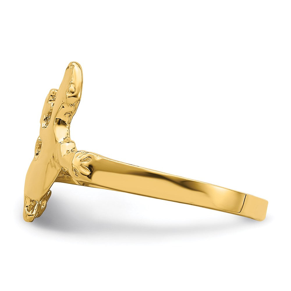 14k yellow gold lizard ring k4540