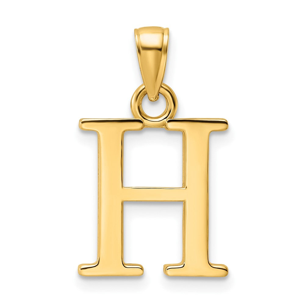 14k Yellow Gold Polished Letter H Pendant – goldia.co.uk
