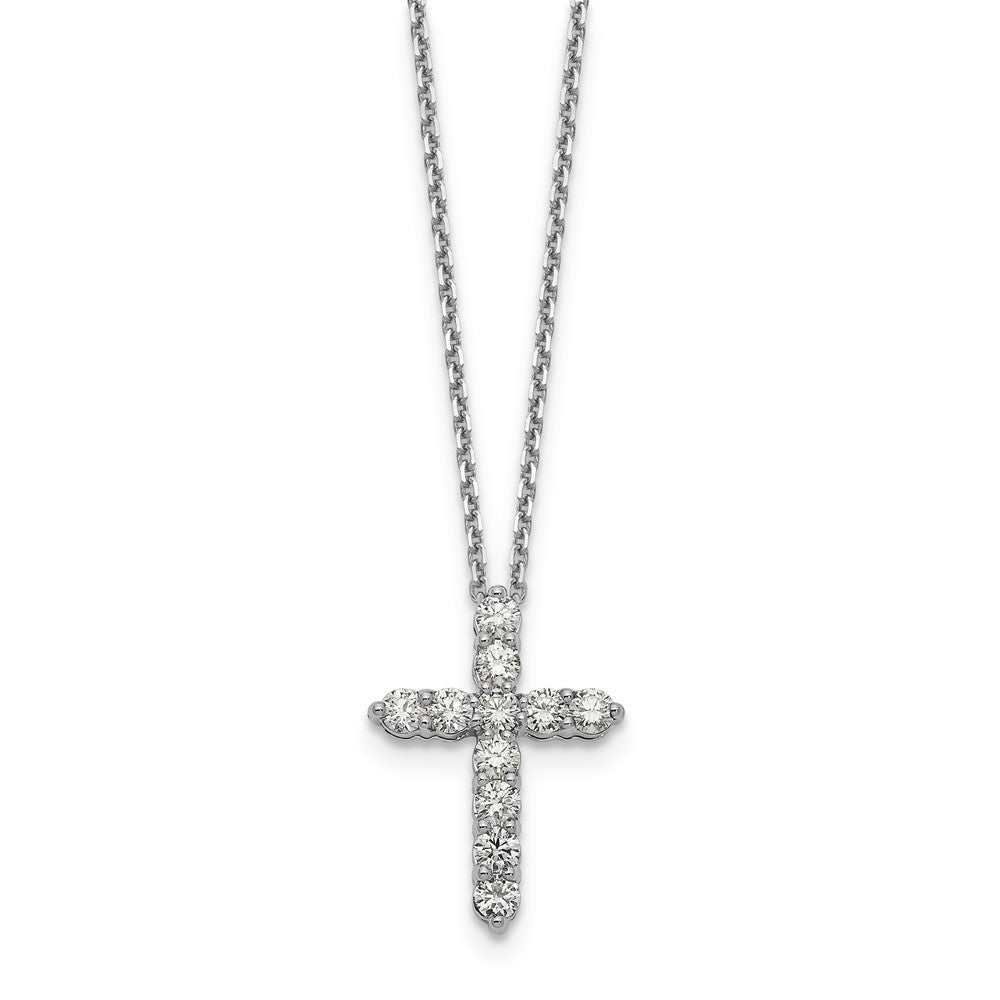 14k white gold real diamond cross pendant pm1000 100 waa
