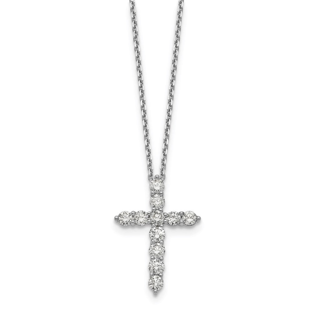 14k white gold real diamond cross pendant pm1000 150 waa