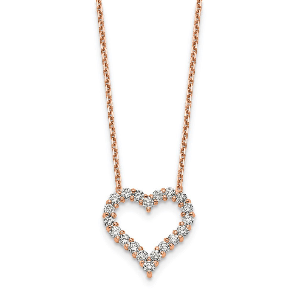 14k rose gold true origin lab grown real diamond vs si d e f heart pendant necklace pm1001 100 rld