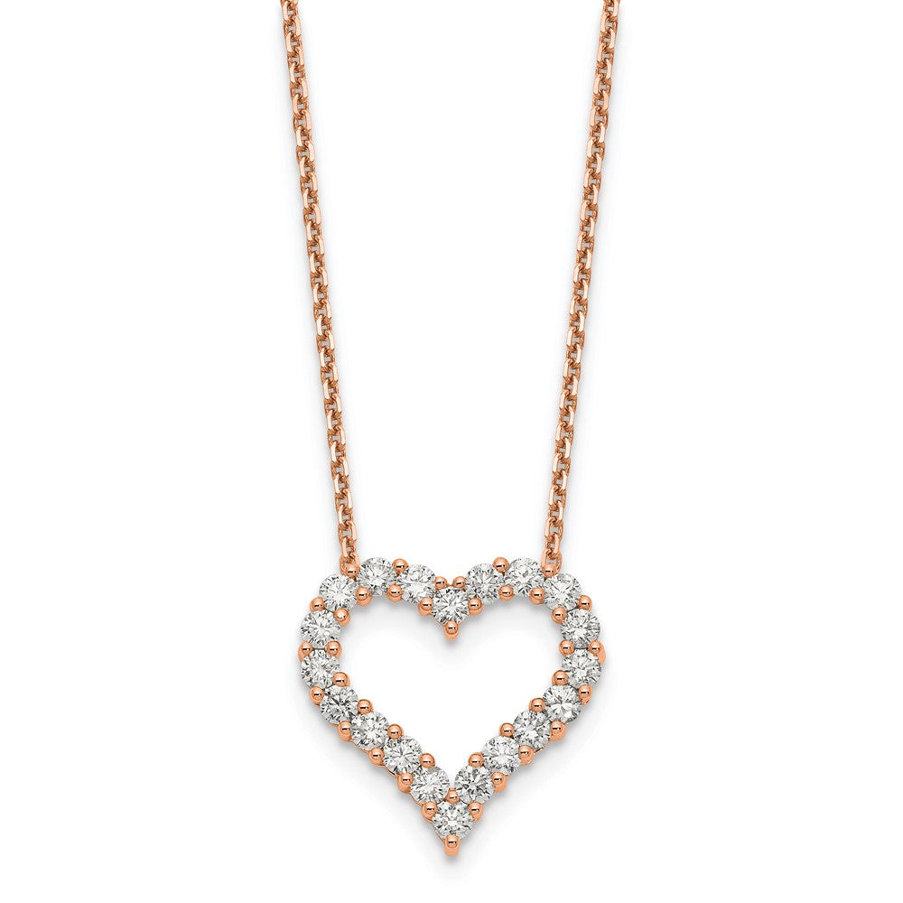 14k rose gold true origin lab grown real diamond vs si d e f heart pendant necklace pm1001 150 rld