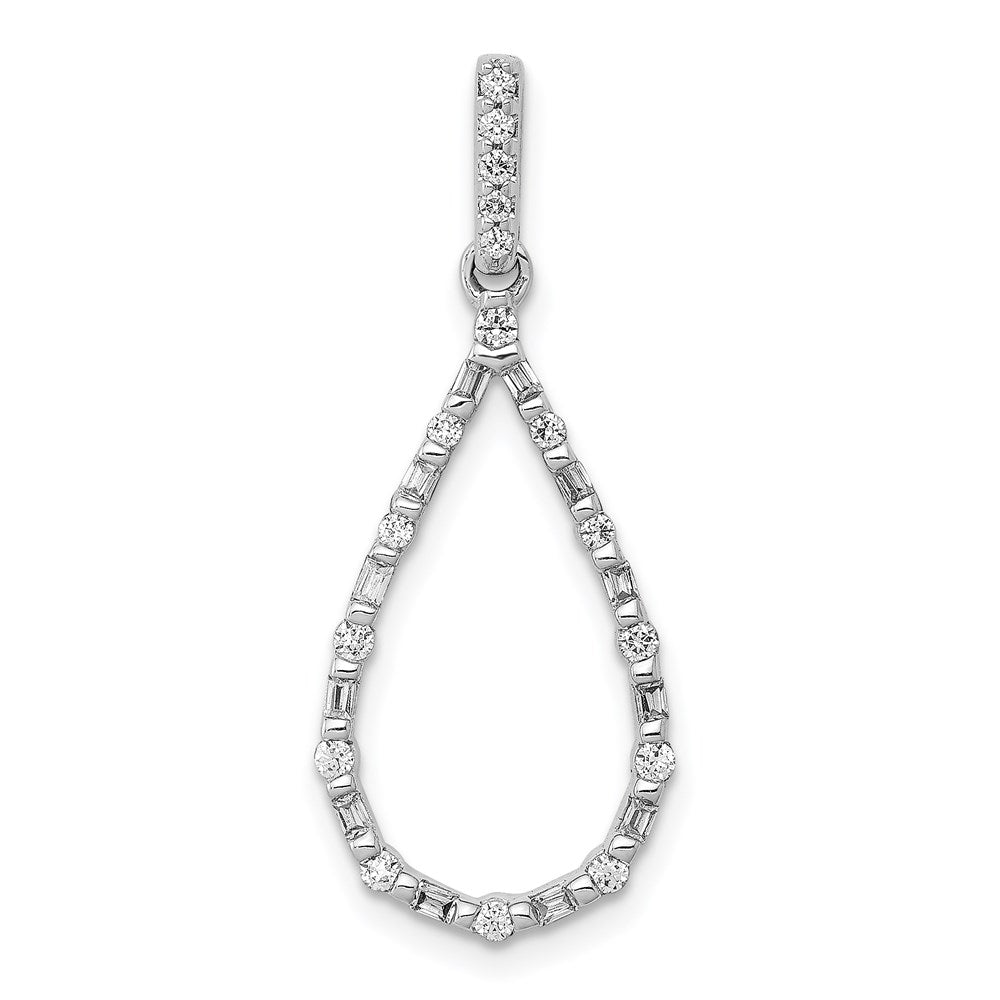 14k white gold 1 4ct real diamond teardrop pendant pm3829 025 wa